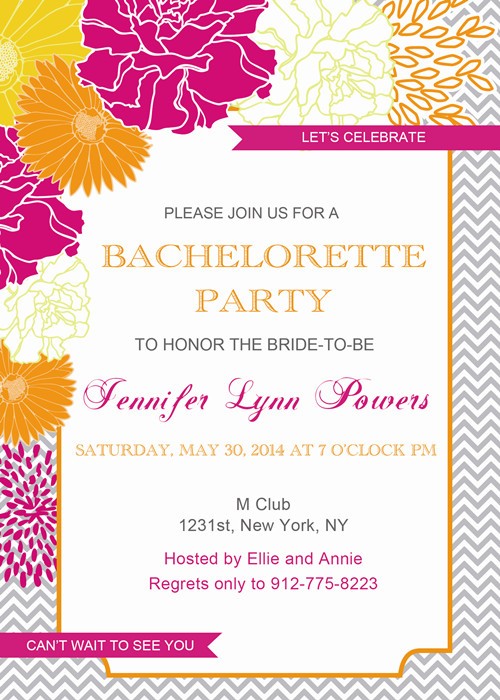 Rustic Floral Inexpensive Bachelorette Party Invitation Cards Document Invitations