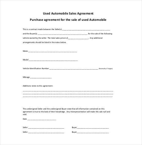 Sales Agreement Template 16 Free Word PDF Document