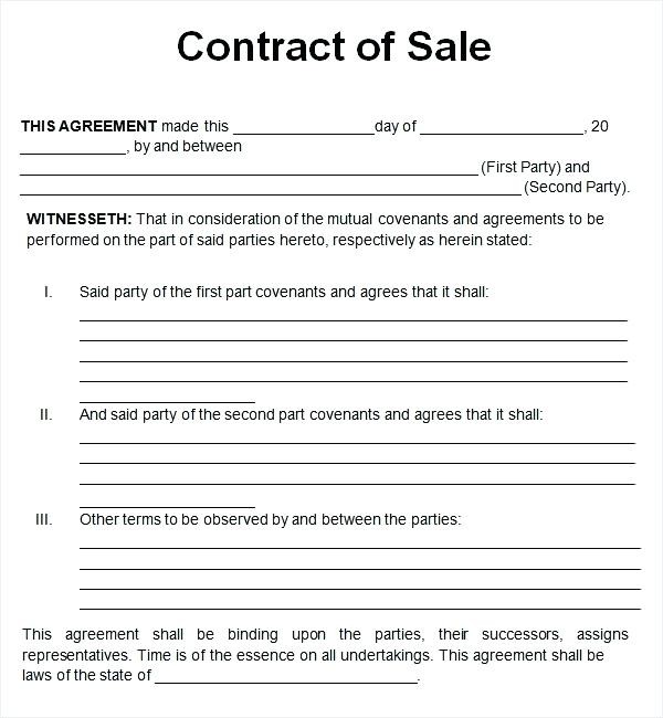 Sales Agreement Template Word Sydaily