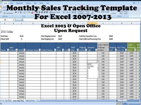 Sales Template Monthly Tracking Direct Document Sheets