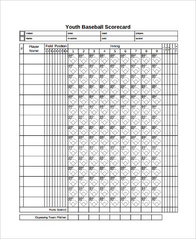 Sample Baseball Scoresheet 9 Examples In Word PDF Excel Document Printable Stat