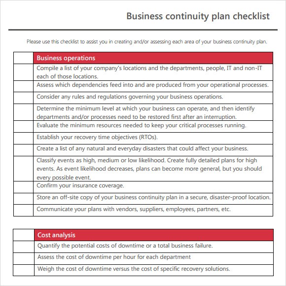 Sample Business Continuity Plan Template 12 Free Documents In PDF Document