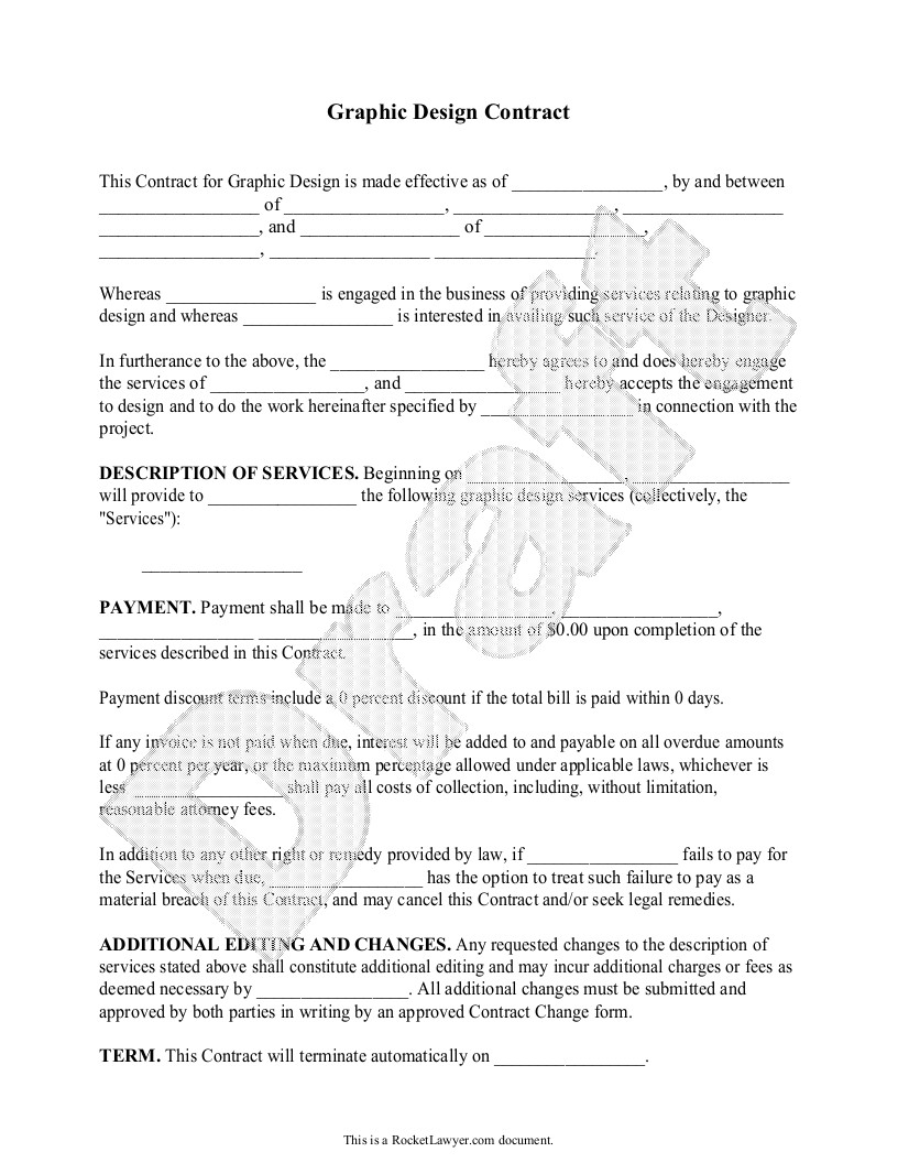 Sample Graphic Design Contract Form Template Document Freelance