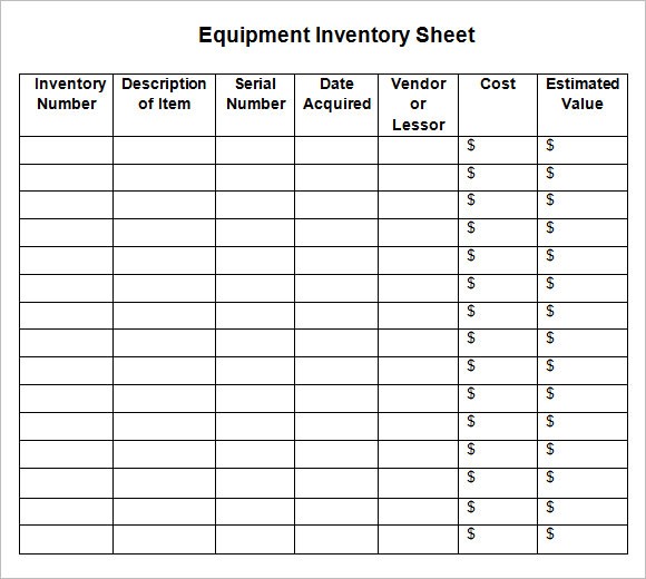 Sample Inventory Sheet 7 Examples Format Document Blank