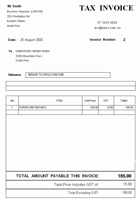 Sample Invoice For Accounting Services Business Template Document