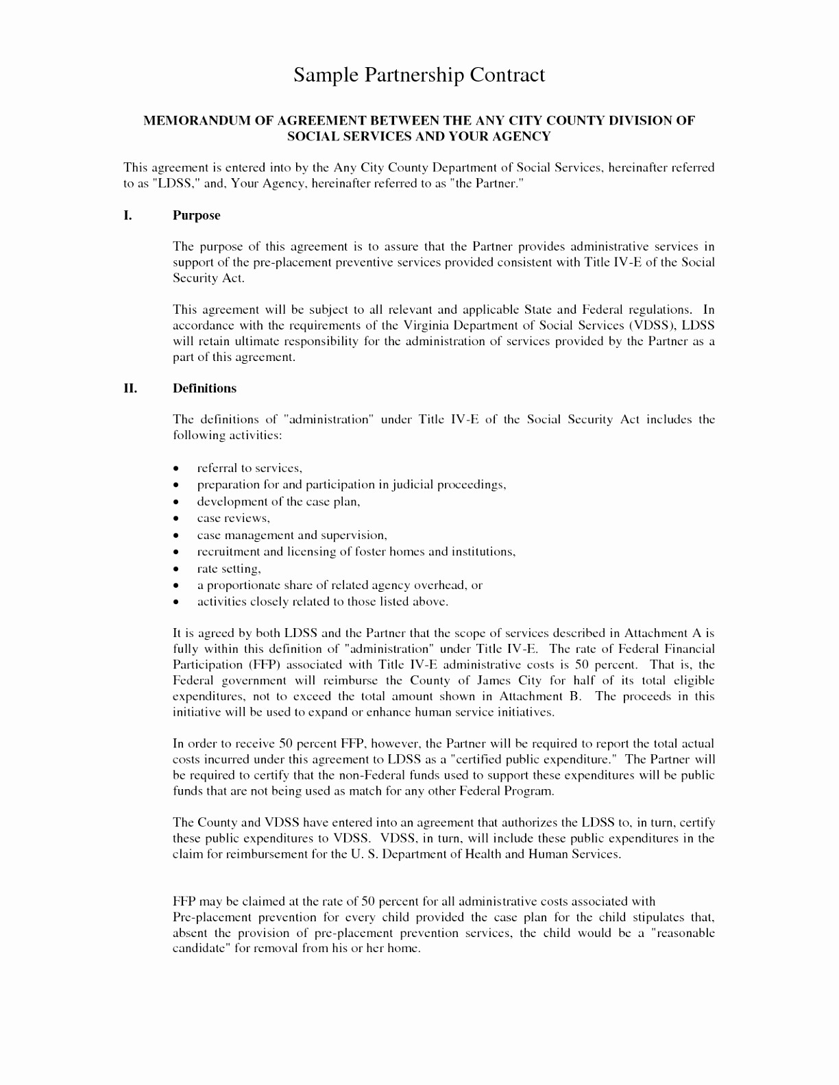 Sample Memorandum Of Understanding Business Partnership New Document