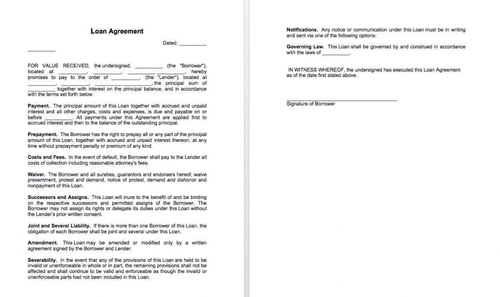 Sample Of Loan Agreement Between Two Parties Top Form Templates Document