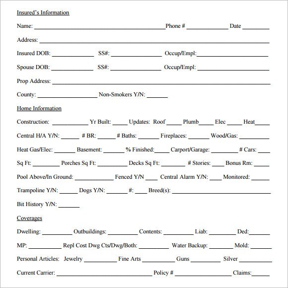 Sample Quote Sheet 10 Examples Format Document Homeowners Insurance