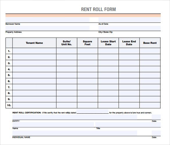 Sample Rent Roll Excel Understand The Background Of Document