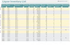 Sample Restaurant Inventory 6 Documents In PDF October Document Excel Spreadsheet For