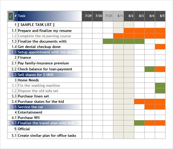 Sample Task Tracking 6 Documents In PDF Word Excel Document Daily Spreadsheet