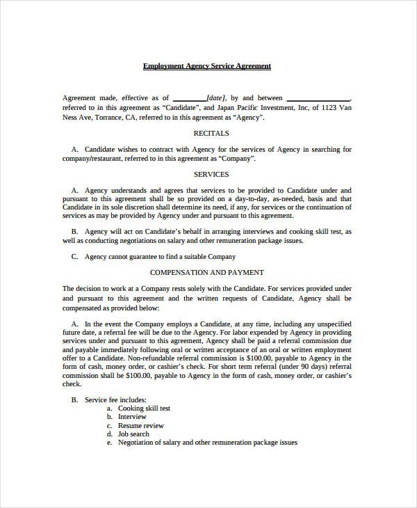 Service Agreement 9 Free PDF Word Documents Download Document