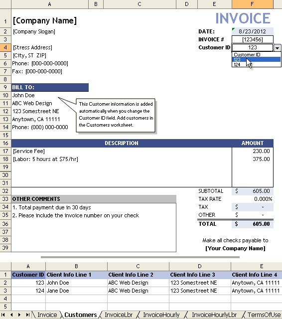 Service Invoice Template For Consultants And Providers Document Invoices Consulting