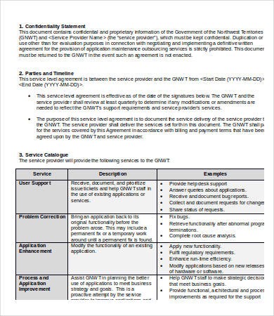 Service Level Agreement Template 15 Free Word PDF Documents Document Format
