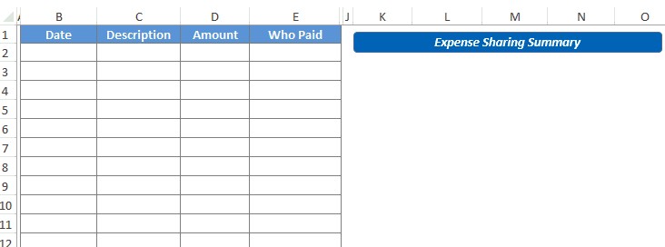 Shared Expense Calculator Download FREE Excel Template Document Expenses Spreadsheet