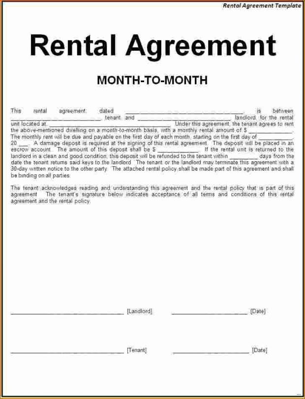 Simple One Page Lease Agreement Template Rental Pdf Document