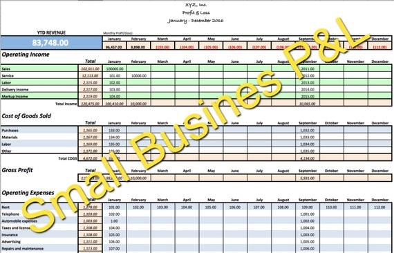 Small Business Income Expense Tracker Monthly Budget And Cash Etsy Document Excel Spreadsheet For