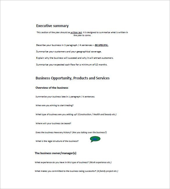 Small Business Plan Template 11 Free Word Excel PDF Format Document Proposal