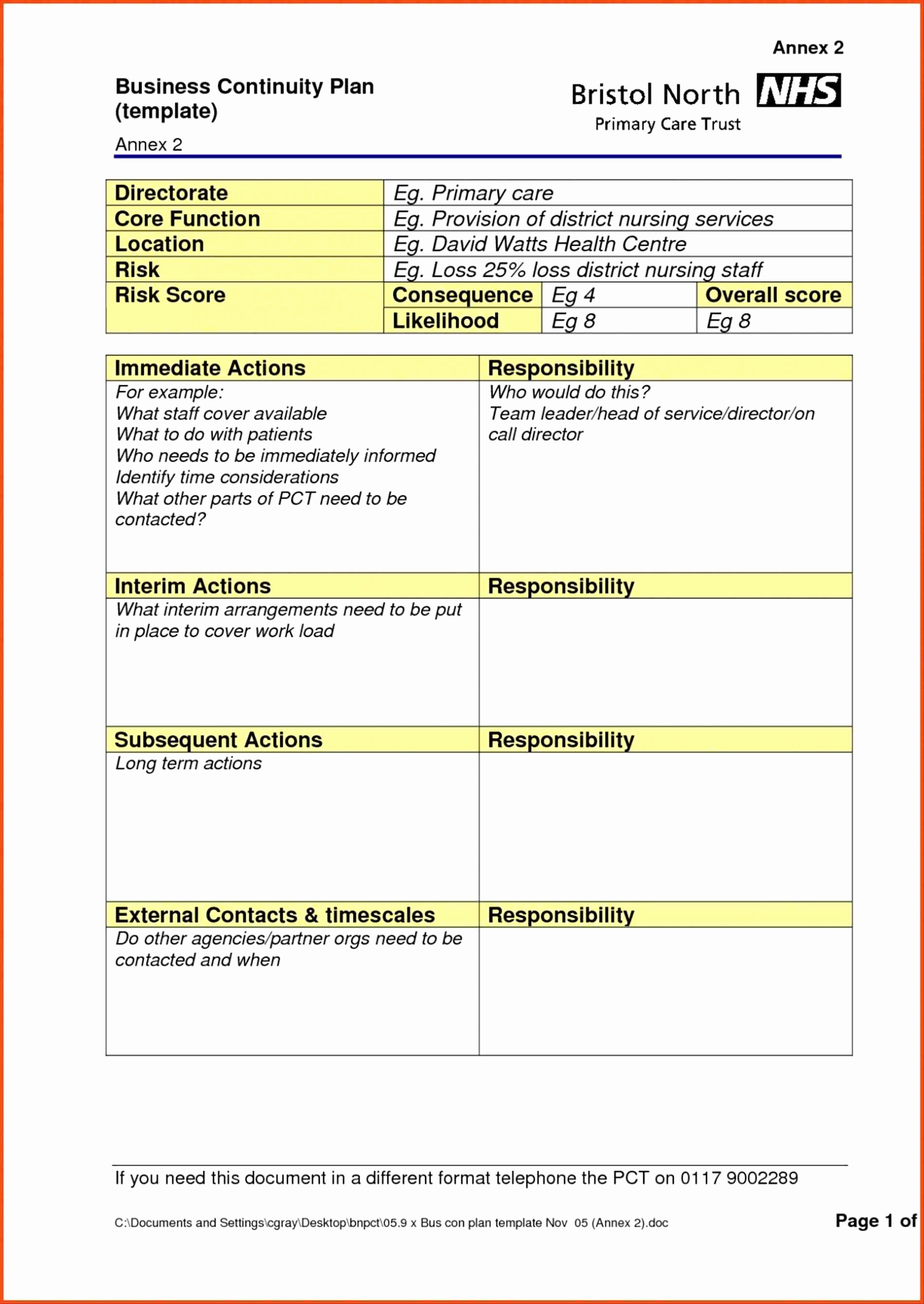 Small Businessingency Plan Template Firminuity Example For Uk Document Business Contingency