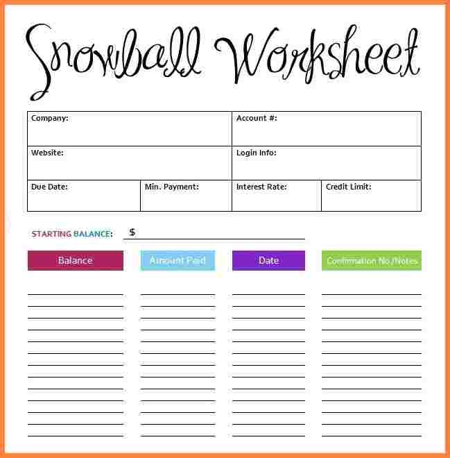 Snowball Budget Spreadsheet Tier Crewpulse Co Document Worksheet Dave