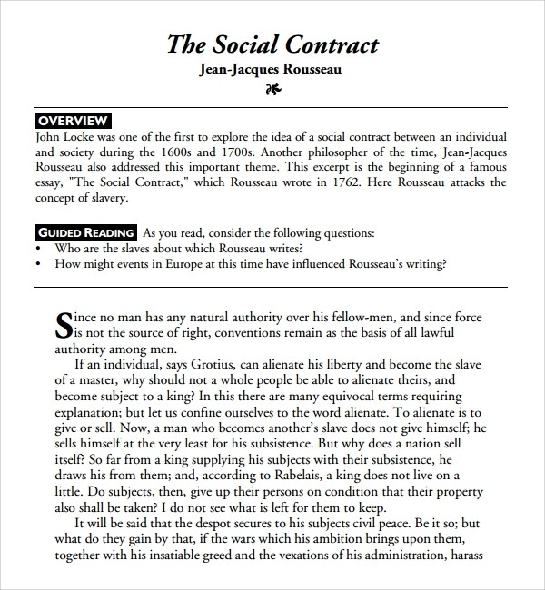 Social Contract Template Reactorread Org Document