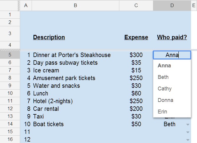 Splitting Group Costs With S Document Shared Expenses