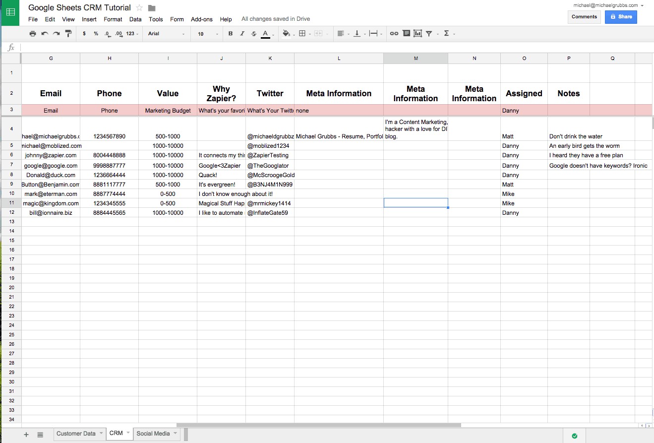 Spreadsheet CRM How To Create A Customizable With Google Sheets Document Crm Template