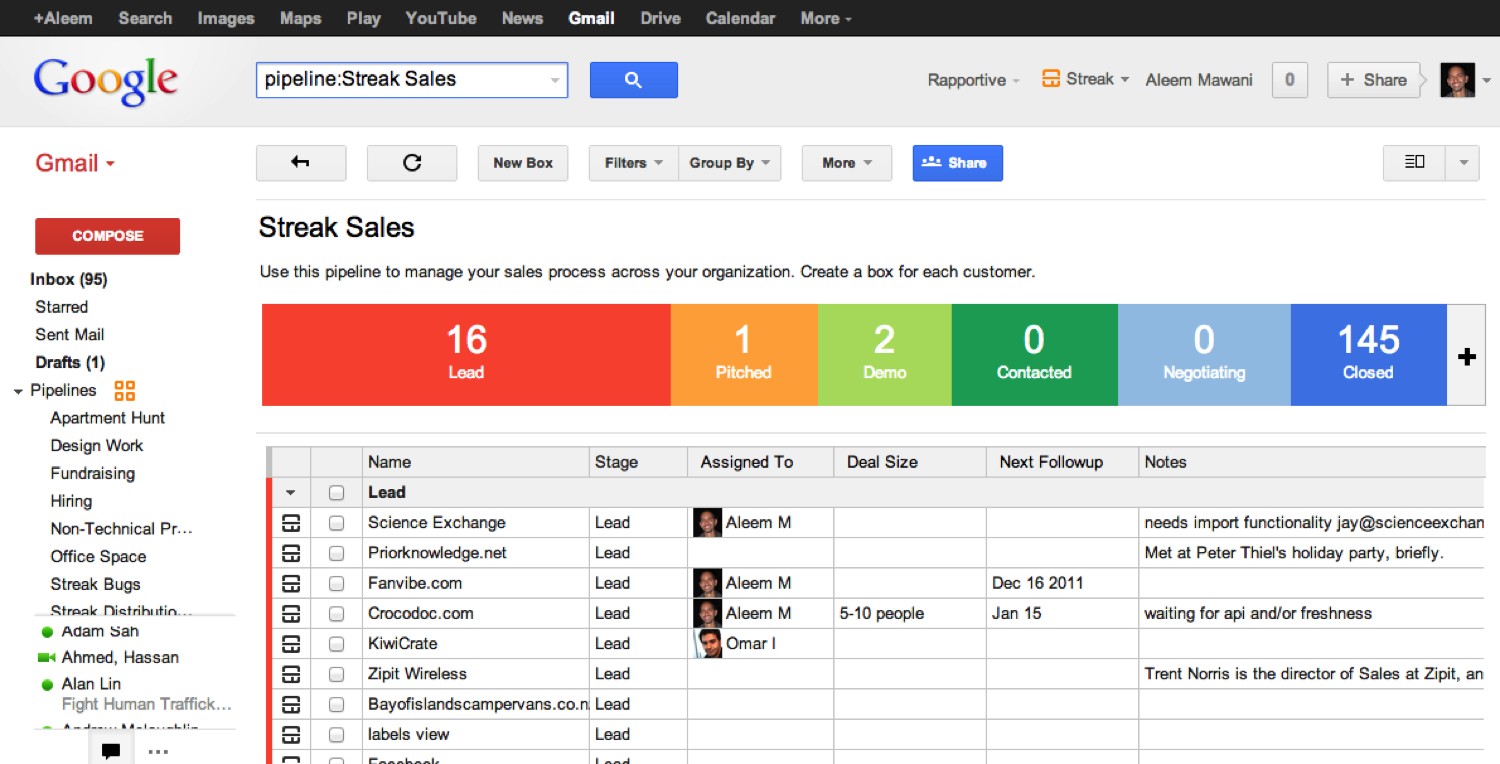 Spreadsheet Example Of Google Crm Top Gmail Integrations For Chrome Document Template