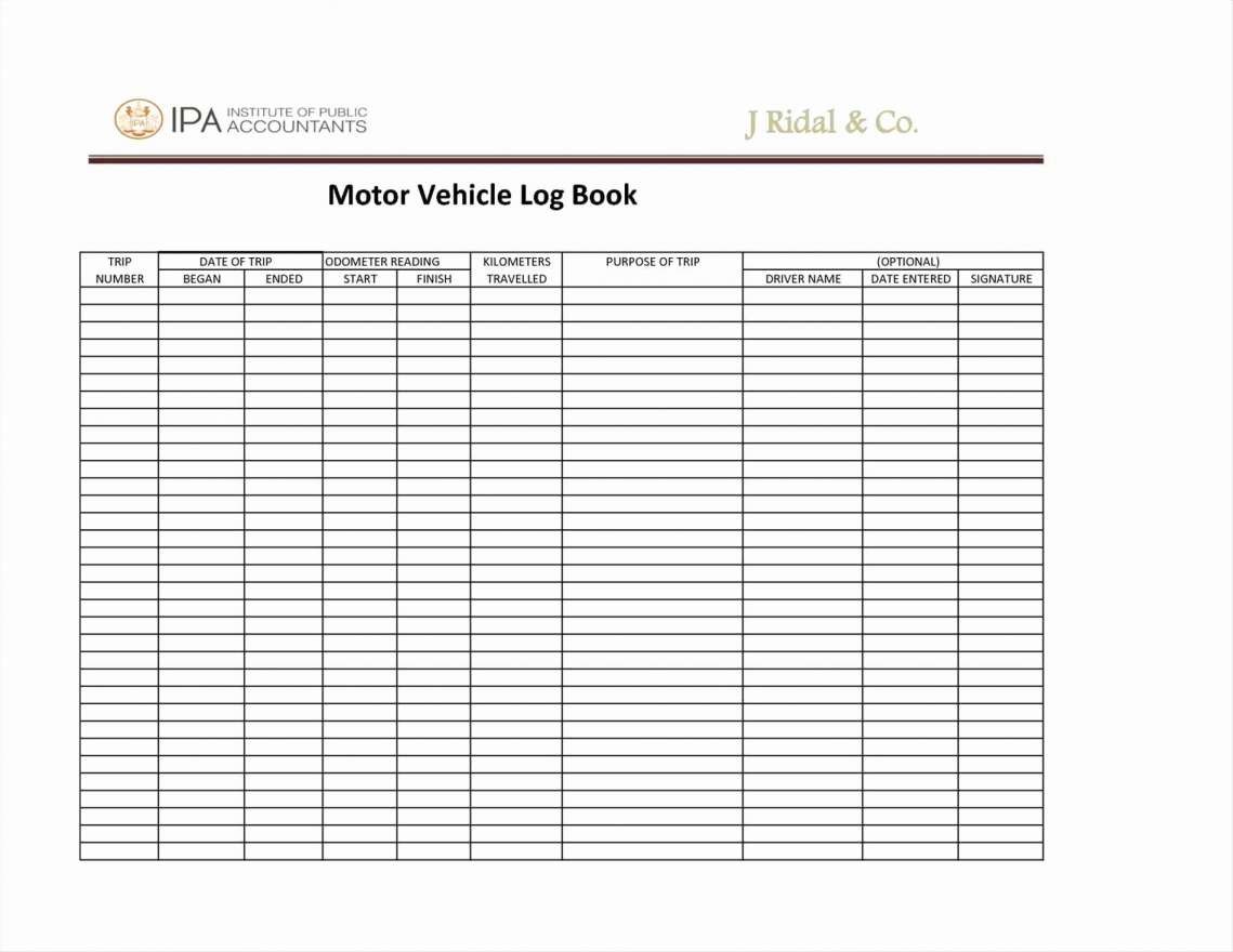 Spreadsheet For Taxes With Ato Motor Vehicle Log Book Impremedia Document