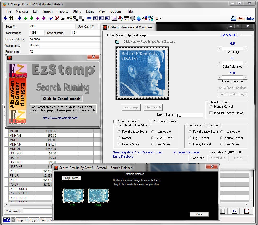 SRS Stamp Recognition SoftPro Document Inventory Software