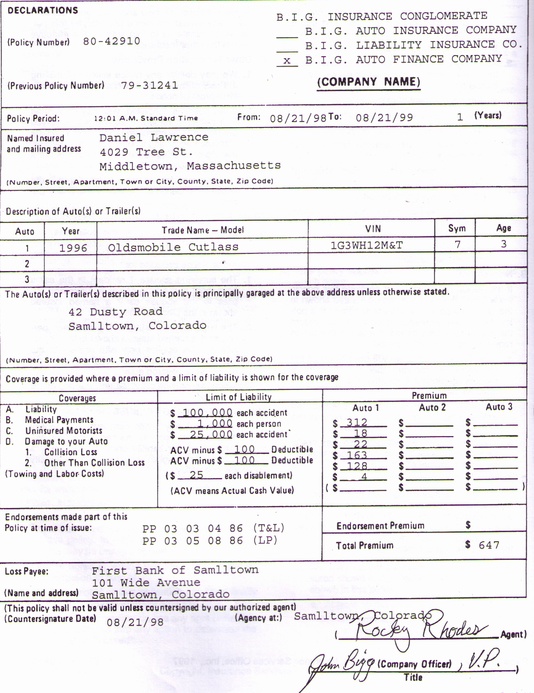 State Farm Declaration Page Sample Awesome Geico Home Insurance Document