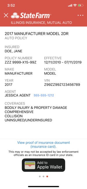 State Farm On The App Store Document Insurance Card
