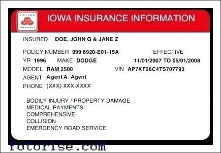 State Farm Print Proof Of Insurance Card Cardss Co Document Fake