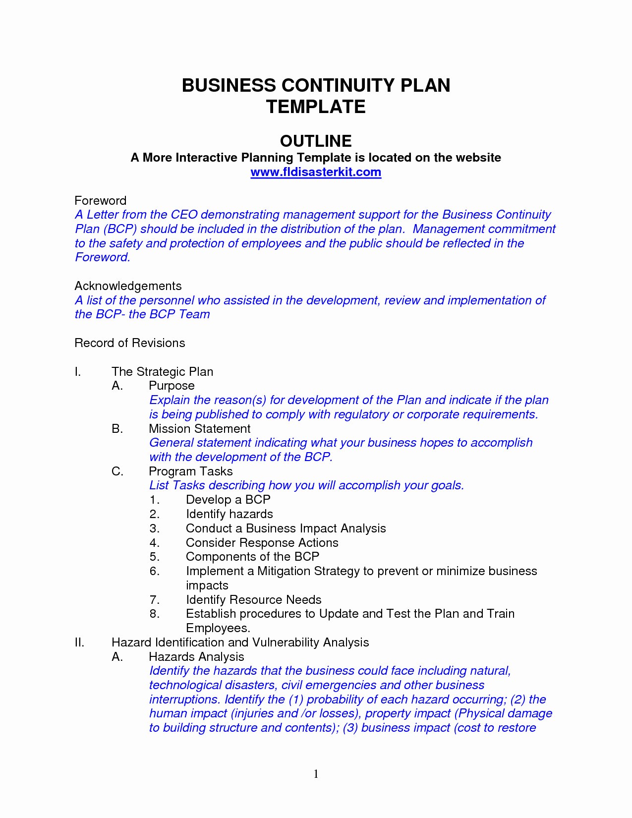 Supply Chain Business Continuity Plan Template Valid Hospital Document Sample