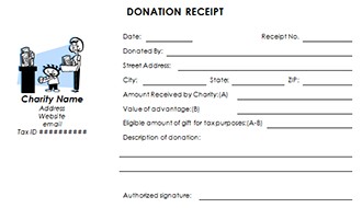 Tax Deductible Donation Receipt Template Document