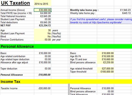 Tax Spreadsheet Template On How To Make A Personal