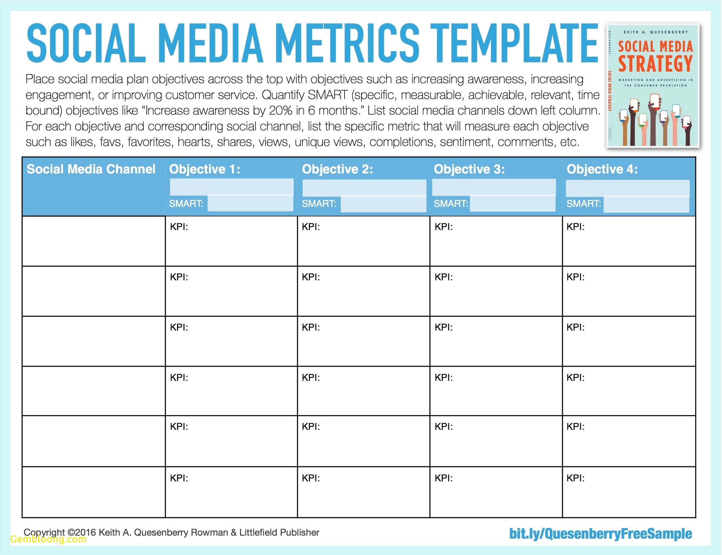 Template Social Media Plan Com Document Marketing