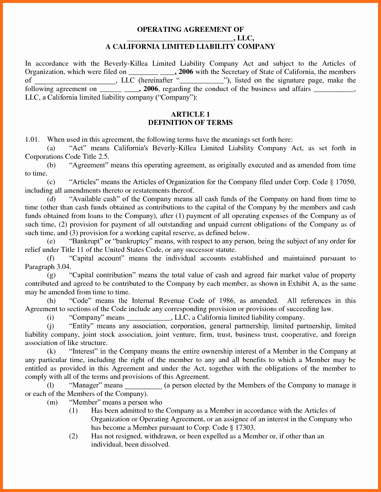 Texas Operating Agreement Llc Luxury Document