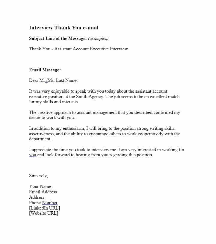 Thank You Email After Interview Sample 40 Document Creative