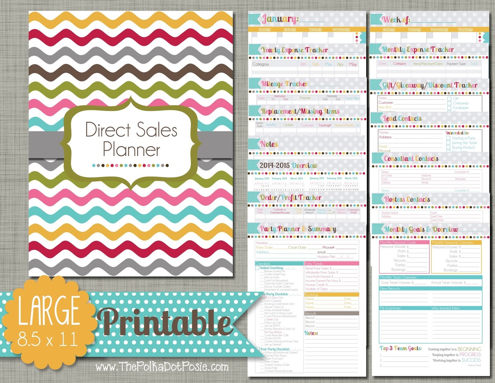 The Polka Dot Posie Direct Sales Planner Instructions For Printing Document Tracking