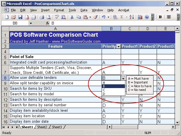 The POS Software Comparison Template Document Proposal