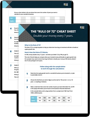 The Rule Of 72 Investing Cheat Sheet Document 1