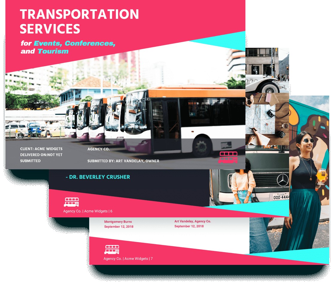 Transportation Proposal Template Proposify Document Transport