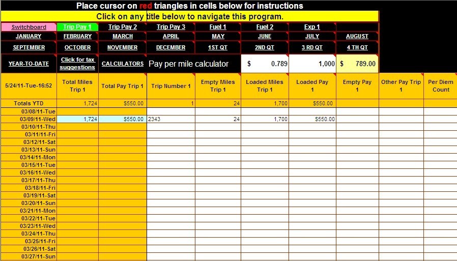 Trucking Income And Expense Spreadsheet Austinroofing Us