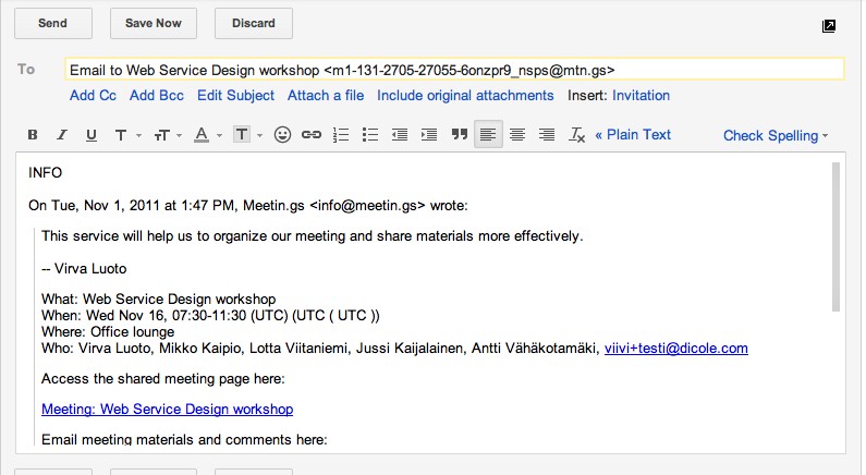 Tutorial How To Use Meetin Gs With Email Document Request A Meeting Via