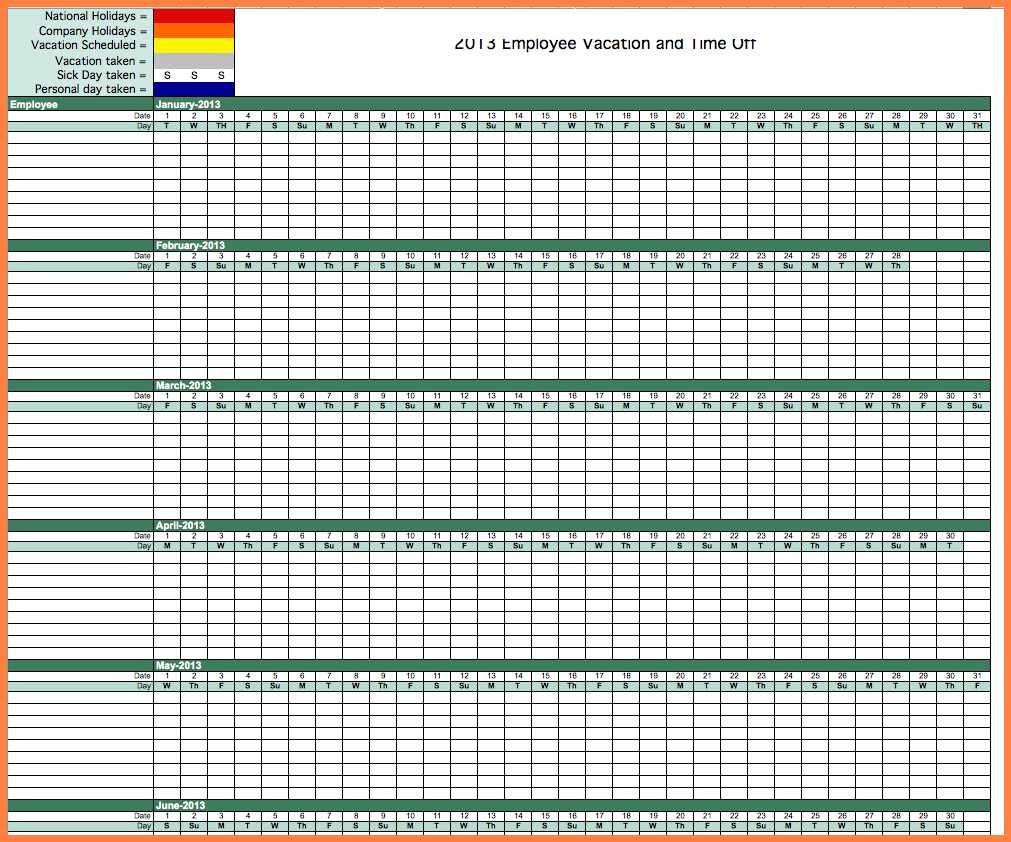 Vacation Sick Time Tracking Spreadsheet Sosfuer