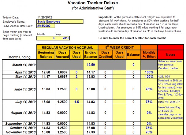 Vacation Tracking Templates Tier Crewpulse Co Document Accrual Spreadsheet Template