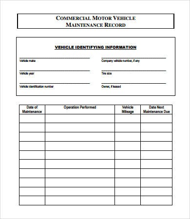 Vehicle Maintenance Log 7 Free PDF Excel S Download