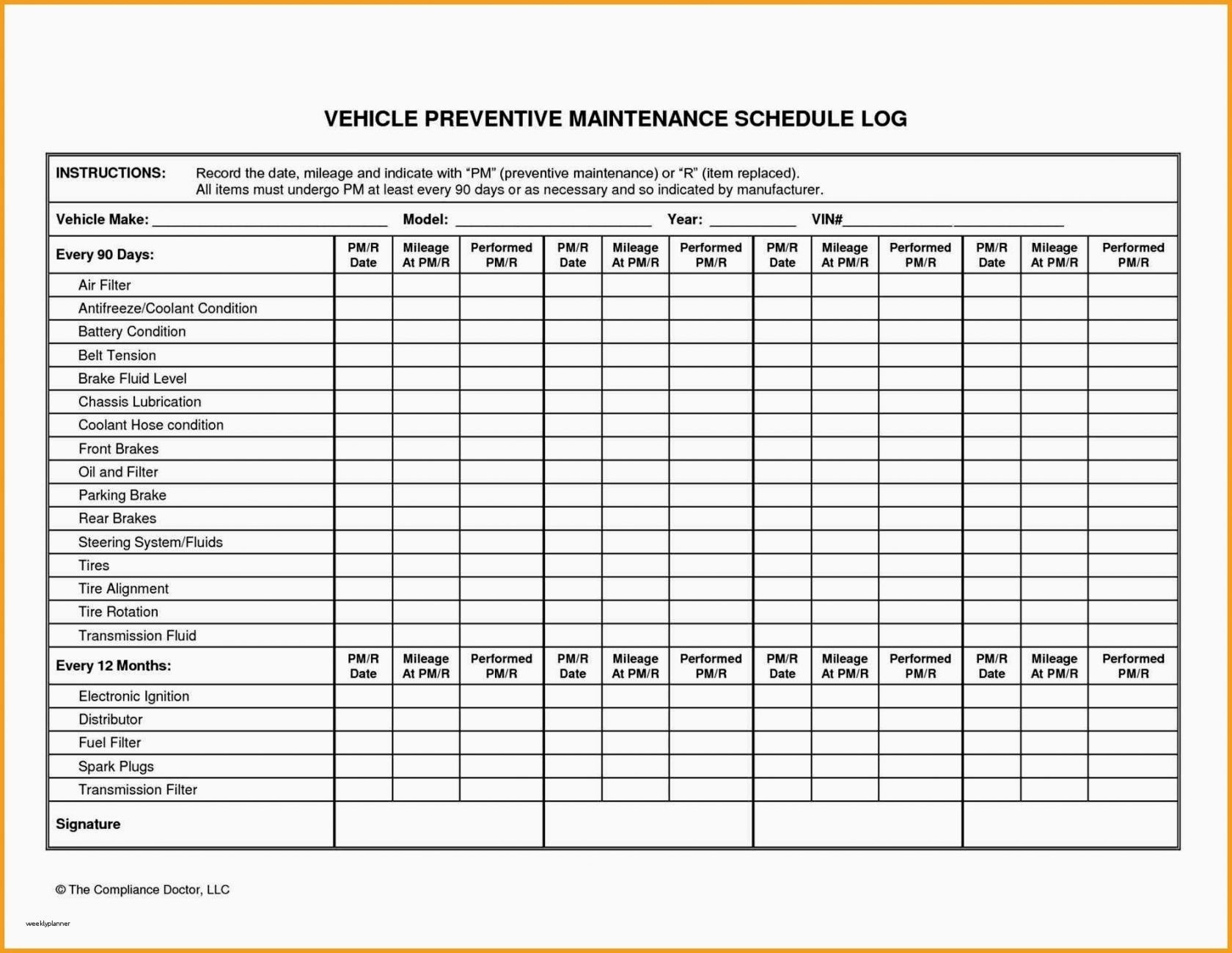 Vehicle Maintenance Log Excel Best Of Car Checklist