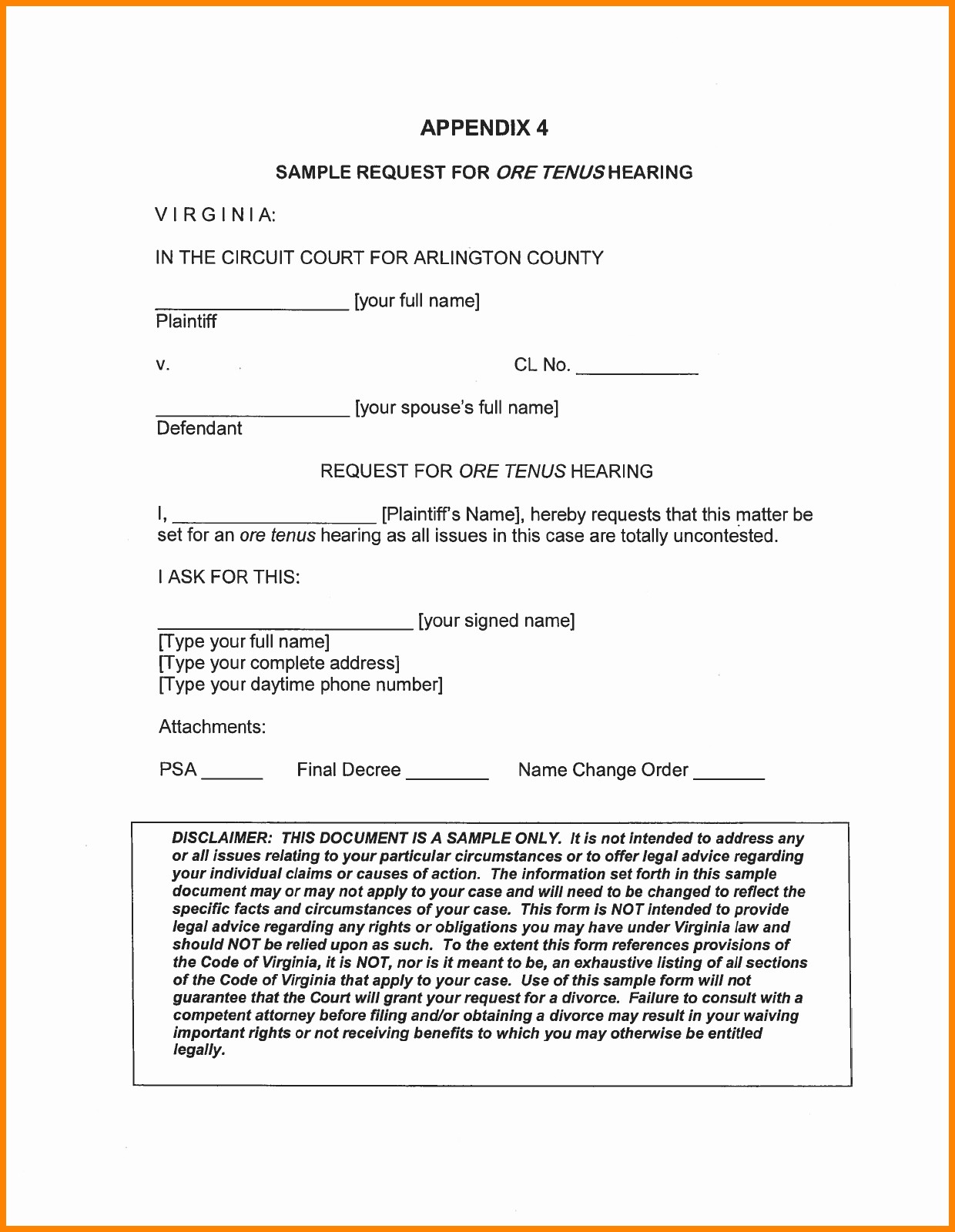 Virginia Separation Agreement Template Awesome